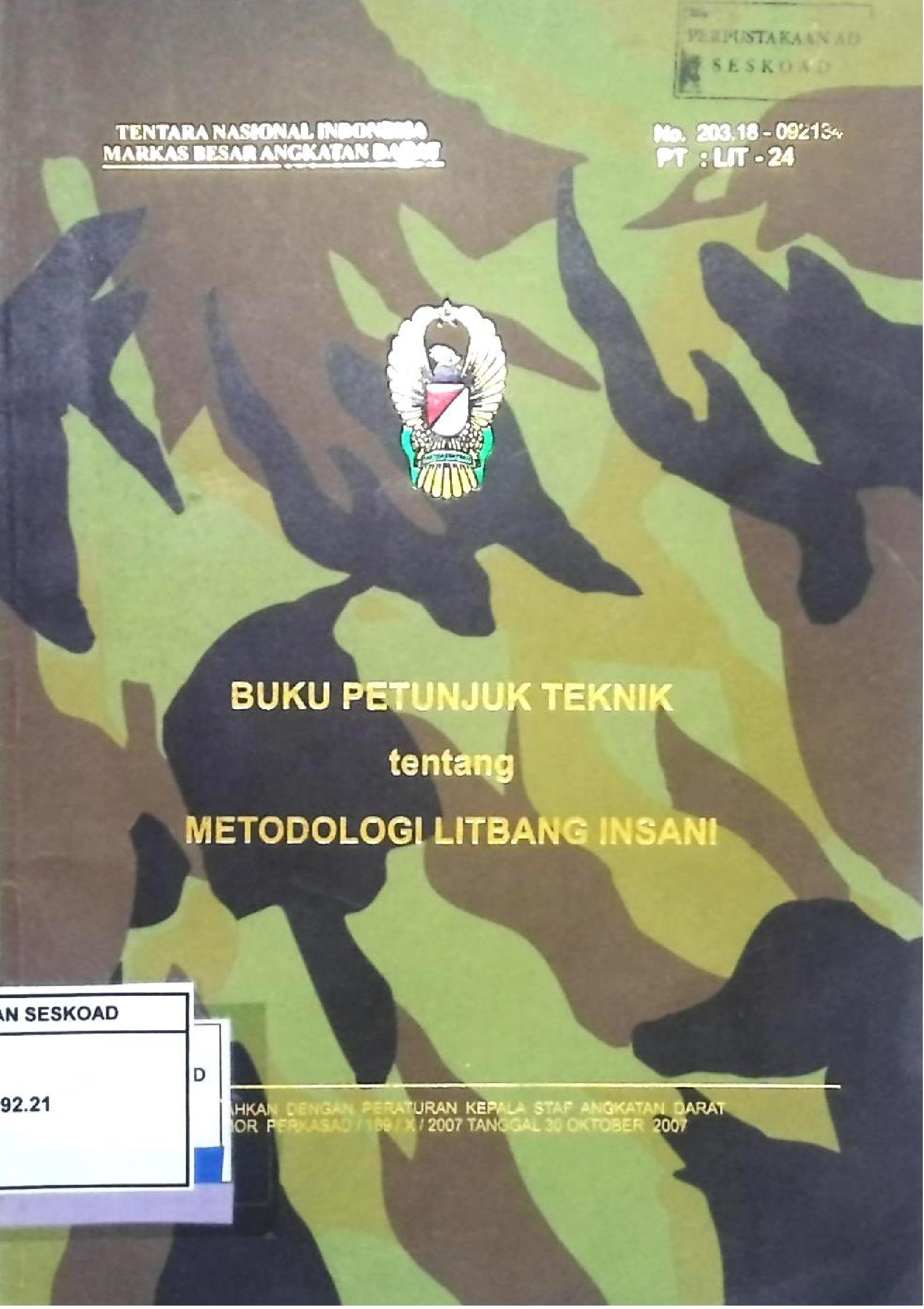 Buku Petunjuk Teknik tentang Metodologi Litbang Insani